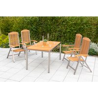 MERXX Gartenmöbelset »Keros«, 4 Sitzplätze, Edelstahl/Akazienholz – silberfarben Rabatt: 17 % MERXX Gartenmöbelset »Keros«, 4 Sitzplätze, Edelstahl/Akazienholz – silberfarben Rabatt: 17 %