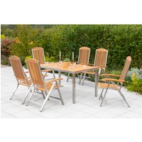 MERXX Gartenmöbelset »Keros«, 6 Sitzplätze, Edelstahl/Akazienholz – silberfarben MERXX Gartenmöbelset »Keros«, 6 Sitzplätze, Edelstahl/Akazienholz – silberfarben