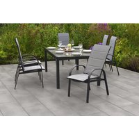 MERXX Gartenmöbelset »Marini«, 6 Sitzplätze, Aluminium/Textil – grau Rabatt: 17 % MERXX Gartenmöbelset »Marini«, 6 Sitzplätze, Aluminium/Textil – grau Rabatt: 17 %