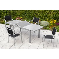 MERXX Gartenmöbelset »Ostia«, 4 Sitzplätze, Aluminium/Textil – silberfarben MERXX Gartenmöbelset »Ostia«, 4 Sitzplätze, Aluminium/Textil – silberfarben