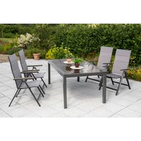 MERXX Gartenmöbelset »Trivero«, 4 Sitzplätze, Aluminium/Textil – braun MERXX Gartenmöbelset »Trivero«, 4 Sitzplätze, Aluminium/Textil – braun
