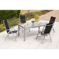 MERXX Gartenmöbelset »Carrara«, 4 Sitzplätze, Aluminium/Textil – schwarz MERXX Gartenmöbelset »Carrara«, 4 Sitzplätze, Aluminium/Textil – schwarz