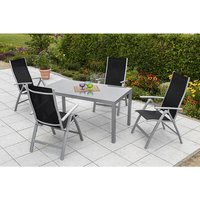 MERXX Gartenmöbelset »Carrara«, 4 Sitzplätze, Aluminium/Textil – schwarz Rabatt: 17 % MERXX Gartenmöbelset »Carrara«, 4 Sitzplätze, Aluminium/Textil – schwarz Rabatt: 17 %
