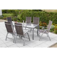 MERXX Gartenmöbelset »Carrara«, 6 Sitzplätze, Aluminium/Textil – silberfarben Rabatt: 17 % MERXX Gartenmöbelset »Carrara«, 6 Sitzplätze, Aluminium/Textil – silberfarben Rabatt: 17 %
