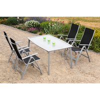 MERXX Gartenmöbelset »Carrara«, 4 Sitzplätze, Aluminium/Textil – schwarz Rabatt: 17 % MERXX Gartenmöbelset »Carrara«, 4 Sitzplätze, Aluminium/Textil – schwarz Rabatt: 17 %