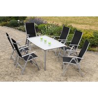 MERXX Gartenmöbelset »Carrara«, 6 Sitzplätze, Aluminium/Textil – schwarz Rabatt: 17 % MERXX Gartenmöbelset »Carrara«, 6 Sitzplätze, Aluminium/Textil – schwarz Rabatt: 17 %