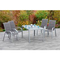 MERXX Gartenmöbelset »Amalfi«, 4 Sitzplätze, Aluminium/Textil – silberfarben Rabatt: 17 % MERXX Gartenmöbelset »Amalfi«, 4 Sitzplätze, Aluminium/Textil – silberfarben Rabatt: 17 %