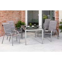 MERXX Gartenmöbelset »Amalfi«, 4 Sitzplätze, Aluminium/Textil – silberfarben Rabatt: 17 % MERXX Gartenmöbelset »Amalfi«, 4 Sitzplätze, Aluminium/Textil – silberfarben Rabatt: 17 %