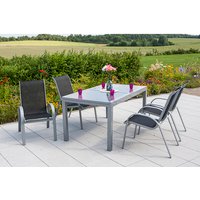 MERXX Gartenmöbelset »Amalfi«, 4 Sitzplätze, Aluminium/Textil – schwarz MERXX Gartenmöbelset »Amalfi«, 4 Sitzplätze, Aluminium/Textil – schwarz