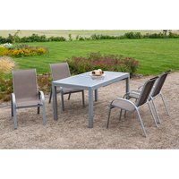 MERXX Gartenmöbelset »Amalfi«, 4 Sitzplätze, Aluminium/Textil – silberfarben Rabatt: 17 % MERXX Gartenmöbelset »Amalfi«, 4 Sitzplätze, Aluminium/Textil – silberfarben Rabatt: 17 %