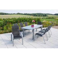 MERXX Gartenmöbelset »Amalfi«, 8 Sitzplätze, Aluminium/Textil – silberfarben MERXX Gartenmöbelset »Amalfi«, 8 Sitzplätze, Aluminium/Textil – silberfarben