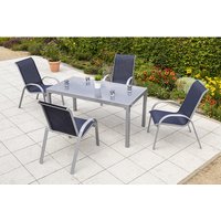 MERXX Gartenmöbelset »Amalfi«, 4 Sitzplätze, Aluminium/Textil – silberfarben MERXX Gartenmöbelset »Amalfi«, 4 Sitzplätze, Aluminium/Textil – silberfarben