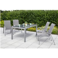 MERXX Gartenmöbelset »Amalfi«, 4 Sitzplätze, Aluminium/Textil – silberfarben Rabatt: 17 % MERXX Gartenmöbelset »Amalfi«, 4 Sitzplätze, Aluminium/Textil – silberfarben Rabatt: 17 %