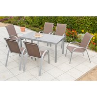 MERXX Gartenmöbelset »Amalfi«, 6 Sitzplätze, Aluminium/Textil – silberfarben Rabatt: 17 % MERXX Gartenmöbelset »Amalfi«, 6 Sitzplätze, Aluminium/Textil – silberfarben Rabatt: 17 %