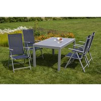 MERXX Gartenmöbelset »Amalfi«, 4 Sitzplätze, Aluminium/Textil – silberfarben Rabatt: 17 % MERXX Gartenmöbelset »Amalfi«, 4 Sitzplätze, Aluminium/Textil – silberfarben Rabatt: 17 %