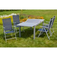 MERXX Gartenmöbelset »Amalfi«, 4 Sitzplätze, Aluminium/Textil – silberfarben MERXX Gartenmöbelset »Amalfi«, 4 Sitzplätze, Aluminium/Textil – silberfarben