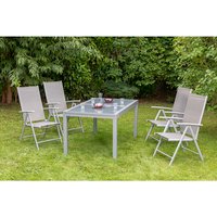 MERXX Gartenmöbelset »Amalfi«, 4 Sitzplätze, Aluminium/Textil – silberfarben MERXX Gartenmöbelset »Amalfi«, 4 Sitzplätze, Aluminium/Textil – silberfarben