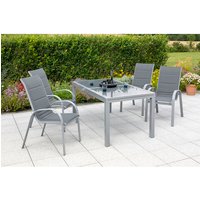 MERXX Gartenmöbelset »Amalfi«, 4 Sitzplätze, Aluminium/Textil – silberfarben Rabatt: 17 % MERXX Gartenmöbelset »Amalfi«, 4 Sitzplätze, Aluminium/Textil – silberfarben Rabatt: 17 %