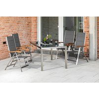 MERXX Gartenmöbelset »Ferrara«, 4 Sitzplätze, Edelstahl/Textil/Akazienholz – silberfarben Rabatt: 17 % MERXX Gartenmöbelset »Ferrara«, 4 Sitzplätze, Edelstahl/Textil/Akazienholz – silberfarben Rabatt: 17 %