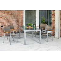 MERXX Gartenmöbelset »Silano«, 4 Sitzplätze, Aluminium/Kunststoff/Akazienholz – beige MERXX Gartenmöbelset »Silano«, 4 Sitzplätze, Aluminium/Kunststoff/Akazienholz – beige