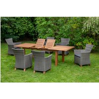 MERXX Gartenmöbelset »Toskana«, 6 Sitzplätze, Aluminium/Kunststoff/Akazienholz, inkl. Auflagen – grau Rabatt: 17 % MERXX Gartenmöbelset »Toskana«, 6 Sitzplätze, Aluminium/Kunststoff/Akazienholz, inkl. Auflagen – grau Rabatt: 17 %