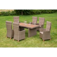 MERXX Gartenmöbelset »Toskana«, 6 Sitzplätze, Stahl/Kunststoff/Akazienholz – beige MERXX Gartenmöbelset »Toskana«, 6 Sitzplätze, Stahl/Kunststoff/Akazienholz – beige