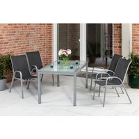 MERXX Gartenmöbelset »Sorrento«, 4 Sitzplätze, Aluminium/Textil – silberfarben Rabatt: 22 % MERXX Gartenmöbelset »Sorrento«, 4 Sitzplätze, Aluminium/Textil – silberfarben Rabatt: 22 %