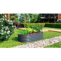 VITAVIA Hochbeet »Terra Rund«, BxHxL: 82,1 x 40,1 x 162,1 cm, Zincalume® – grau VITAVIA Hochbeet »Terra Rund«, BxHxL: 82,1 x 40,1 x 162,1 cm, Zincalume® – grau