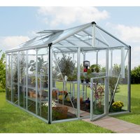 VITAVIA Gewächshaus »Zeus Plus 10000«, BxHxL: 195 x 197 x 131 cm – silberfarben VITAVIA Gewächshaus »Zeus Plus 10000«, BxHxL: 195 x 197 x 131 cm – silberfarben