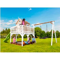 AXI Kinderspielhaus »Liam«, BxHxT: 613 x 291 x 277 cm, Holz, braun/weiß/lindgrün Rabatt: 20 % AXI Kinderspielhaus »Liam«, BxHxT: 613 x 291 x 277 cm, Holz, braun/weiß/lindgrün Rabatt: 20 %
