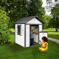 AXI Kinderspielhaus »Lodge«, BxHxT: 111 x 133 x 135 cm, Holz, grau/weiß AXI Kinderspielhaus »Lodge«, BxHxT: 111 x 133 x 135 cm, Holz, grau/weiß