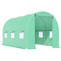 Outsunny Folien-Gewächshaus, BxHxL: 200 x 200 x 450 cm – gruen Outsunny Folien-Gewächshaus, BxHxL: 200 x 200 x 450 cm – gruen
