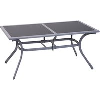 Outsunny Sitzgarnitur, 6 Sitzplätze, Metall/Aluminium/Mesh/Glas – schwarz Outsunny Sitzgarnitur, 6 Sitzplätze, Metall/Aluminium/Mesh/Glas – schwarz