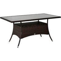 Outsunny Gartentisch, BxHxT: 150 x 74 x 85 cm, braun/schwarz, Gestell aus Metall/Polyrattan – schwarz | braun Rabatt: 15 % Outsunny Gartentisch, BxHxT: 150 x 74 x 85 cm, braun/schwarz, Gestell aus Metall/Polyrattan – schwarz | braun Rabatt: 15 %