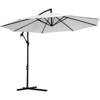 Outsunny Sonnenschirm, Höhe: 250 cm, cremeweiß – beige Outsunny Sonnenschirm, Höhe: 250 cm, cremeweiß – beige