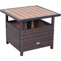 Outsunny Beistelltisch, BxHxT: 55,5 x 46 x 55,5 cm, braun, Gestell aus Polyrattan Rabatt: 15 % Outsunny Beistelltisch, BxHxT: 55,5 x 46 x 55,5 cm, braun, Gestell aus Polyrattan Rabatt: 15 %