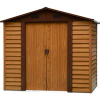 Outsunny Gerätehaus, Metall, BxHxT: 235,7 x 208,7 x 152 cm (Außenmaße) – braun Outsunny Gerätehaus, Metall, BxHxT: 235,7 x 208,7 x 152 cm (Außenmaße) – braun