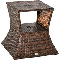 Outsunny Gartentisch, BxHxT: 54 x 55 x 54 cm, braun, Gestell aus Metall/Polyrattan Outsunny Gartentisch, BxHxT: 54 x 55 x 54 cm, braun, Gestell aus Metall/Polyrattan