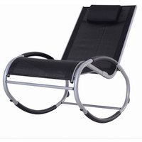 Outsunny Schaukelliege, BxH: 61 x 88 cm, Aluminium – schwarz Outsunny Schaukelliege, BxH: 61 x 88 cm, Aluminium – schwarz