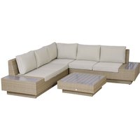 Outsunny Gartenmöbelset, 5 Sitzplätze, Eisen/Aluminium/Rattan – braun Outsunny Gartenmöbelset, 5 Sitzplätze, Eisen/Aluminium/Rattan – braun