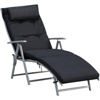 Outsunny Gartenliege, Metall, BxHxT: 137 x 100,5 x 63,5 cm – schwarz Outsunny Gartenliege, Metall, BxHxT: 137 x 100,5 x 63,5 cm – schwarz