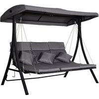 Outsunny Hollywoodschaukel, 3-Sitzer, grau/schwarz, inkl. Auflagen Outsunny Hollywoodschaukel, 3-Sitzer, grau/schwarz, inkl. Auflagen