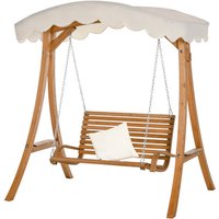 Outsunny Hollywoodschaukel, 2-Sitzer, natur/cremeweiss, inkl. Auflagen – beige Outsunny Hollywoodschaukel, 2-Sitzer, natur/cremeweiss, inkl. Auflagen – beige