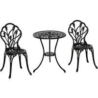 Outsunny Bistro-Set, Metall, 3-teilig – schwarz Rabatt: 15 % Outsunny Bistro-Set, Metall, 3-teilig – schwarz Rabatt: 15 %