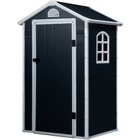 Outsunny Gerätehaus, Kunststoff, BxHxT: 134 x 204 x 104 cm (Außenmaße) – grau Outsunny Gerätehaus, Kunststoff, BxHxT: 134 x 204 x 104 cm (Außenmaße) – grau