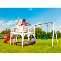 AXI Kinderspielhaus »Liam«, BxHxT: 613 x 291 x 277 cm, Holz, braun/weiß/rot AXI Kinderspielhaus »Liam«, BxHxT: 613 x 291 x 277 cm, Holz, braun/weiß/rot