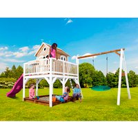 AXI Kinderspielhaus »Liam«, BxHxT: 613 x 291 x 277 cm, Holz, braun/weiß/lila Rabatt: 20 % AXI Kinderspielhaus »Liam«, BxHxT: 613 x 291 x 277 cm, Holz, braun/weiß/lila Rabatt: 20 %