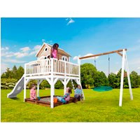 AXI Kinderspielhaus »Liam«, BxHxT: 613 x 291 x 277 cm, Holz, braun/weiß AXI Kinderspielhaus »Liam«, BxHxT: 613 x 291 x 277 cm, Holz, braun/weiß
