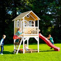 AXI Kinderspielhaus »Sarah«, BxHxT: 370 x 291 x 191 cm, Holz, braun/weiß/rot AXI Kinderspielhaus »Sarah«, BxHxT: 370 x 291 x 191 cm, Holz, braun/weiß/rot