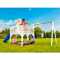 AXI Kinderspielhaus »Liam«, BxHxT: 613 x 291 x 277 cm, Holz, braun/weiß/blau Rabatt: 20 % AXI Kinderspielhaus »Liam«, BxHxT: 613 x 291 x 277 cm, Holz, braun/weiß/blau Rabatt: 20 %
